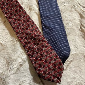 Silk Tie Set of 2 - Celtic knots and polka dots